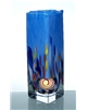Hutní skleněná váza modrá