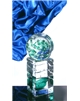 Atypická skleněná trofej zelená 180 mm